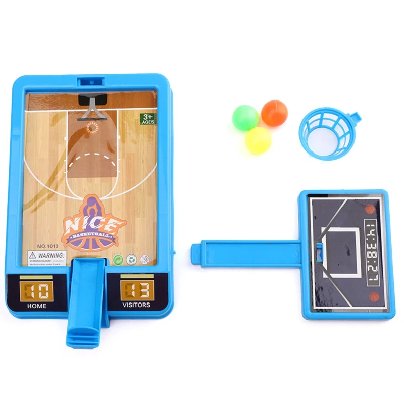 Basketball Game Toy Mini Basketball Stands with 2 Balls 1 Basketball Court Desktop Game Board for Anti Anxiety Kids 3+