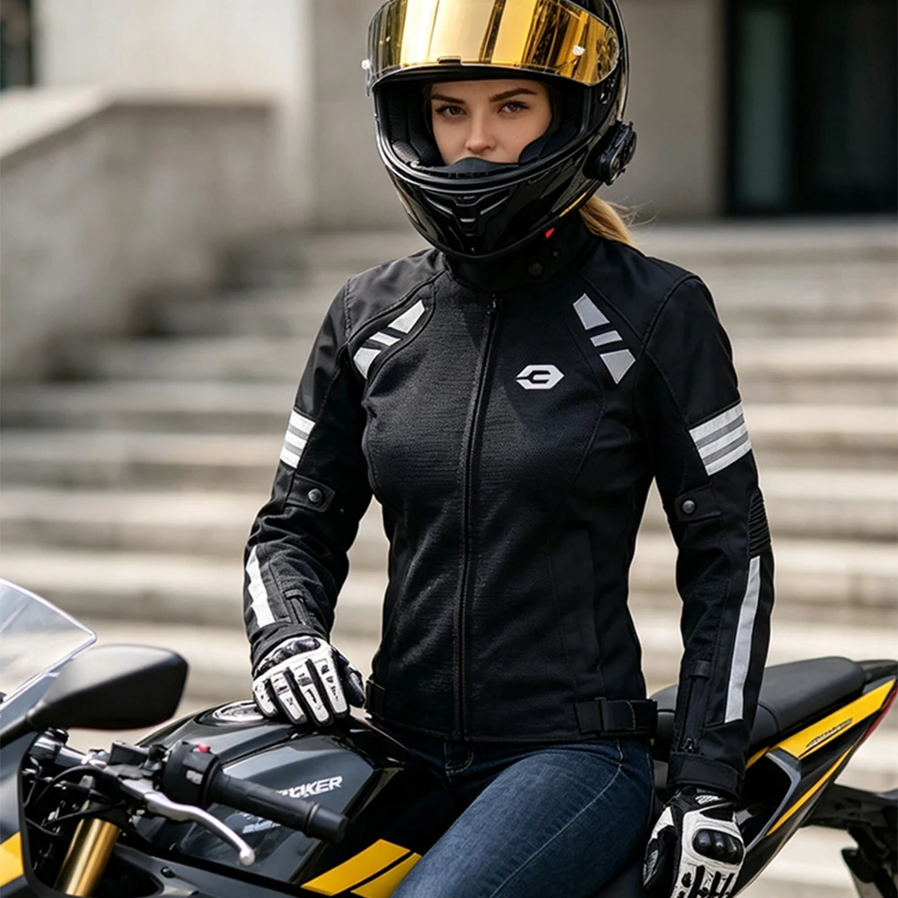 Motorcycle Gear Jacket Women - Dames motorjacks, ademende motorrijdersjas, anti-val, slijtvaste