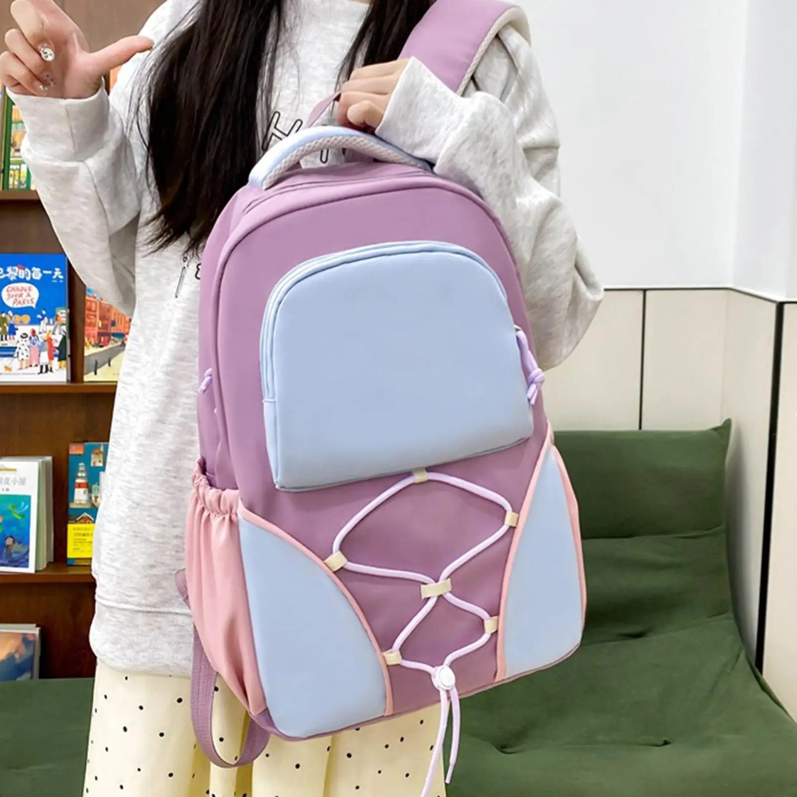 school-backpack-4-pieces-messenger-bags-large-capacity-backpack-with-pencil-case-travel-bookbag-for-short-trips-teenagers