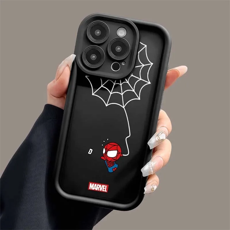 Hülle für iPhone 17 14 15 16 Pro Max Plus 16E 12 13 Mini 17 Air Cool Print Marvel Spider Man Eyes Silikon Niedliche Schutzhülle