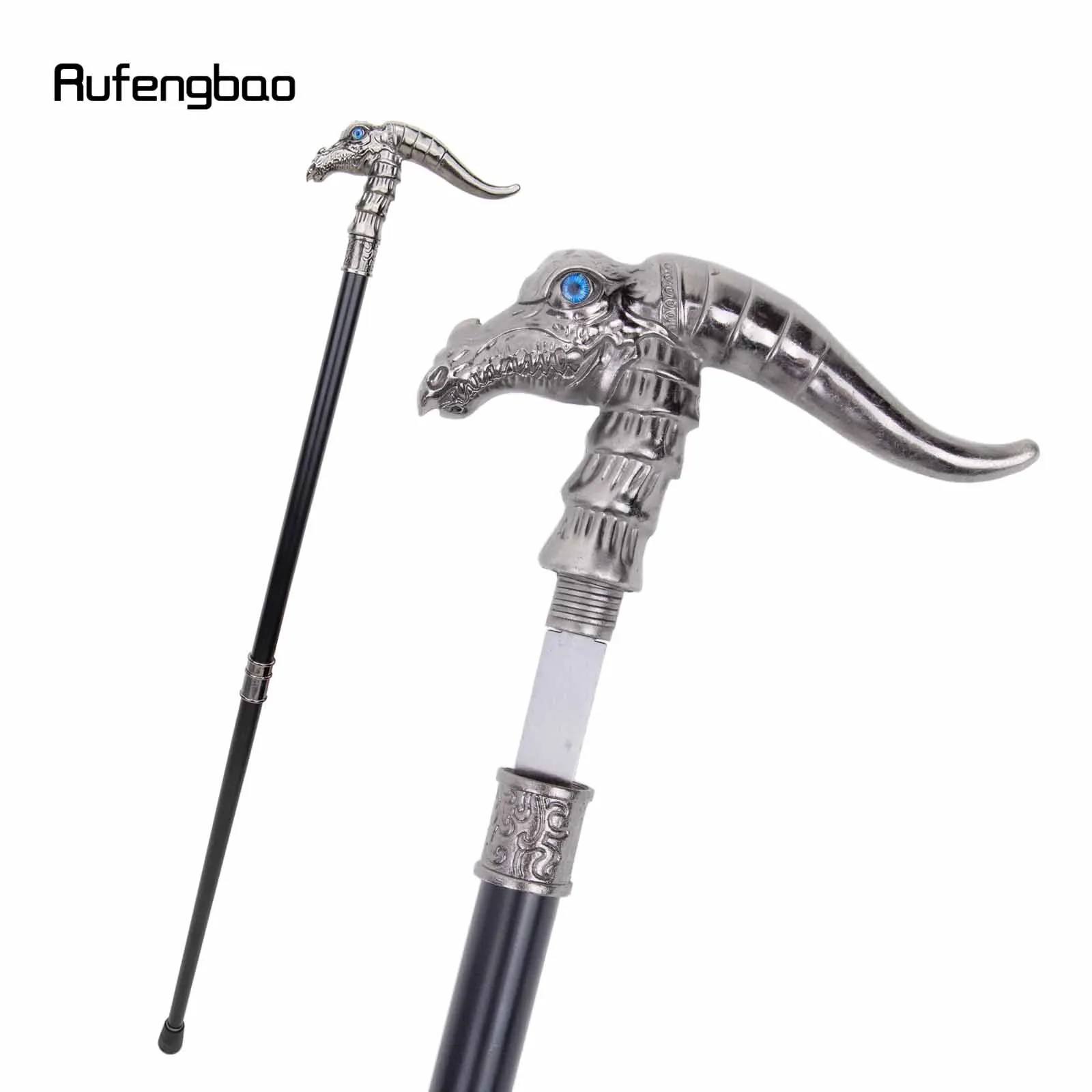 Blue Eye Dinosaur Walking Stick mit Versteckte Platte Selbstverteidigung Mode Cane Platte Cosplay Crosier Stick 93cm