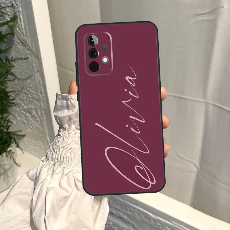 Coque Personnalisée avec Initiales de Nom KI, pour Samsung Galaxy A54 A34 A12 A32 A42 A52 A13 A23 A33 A53 A73 A50 A51 A71 A14