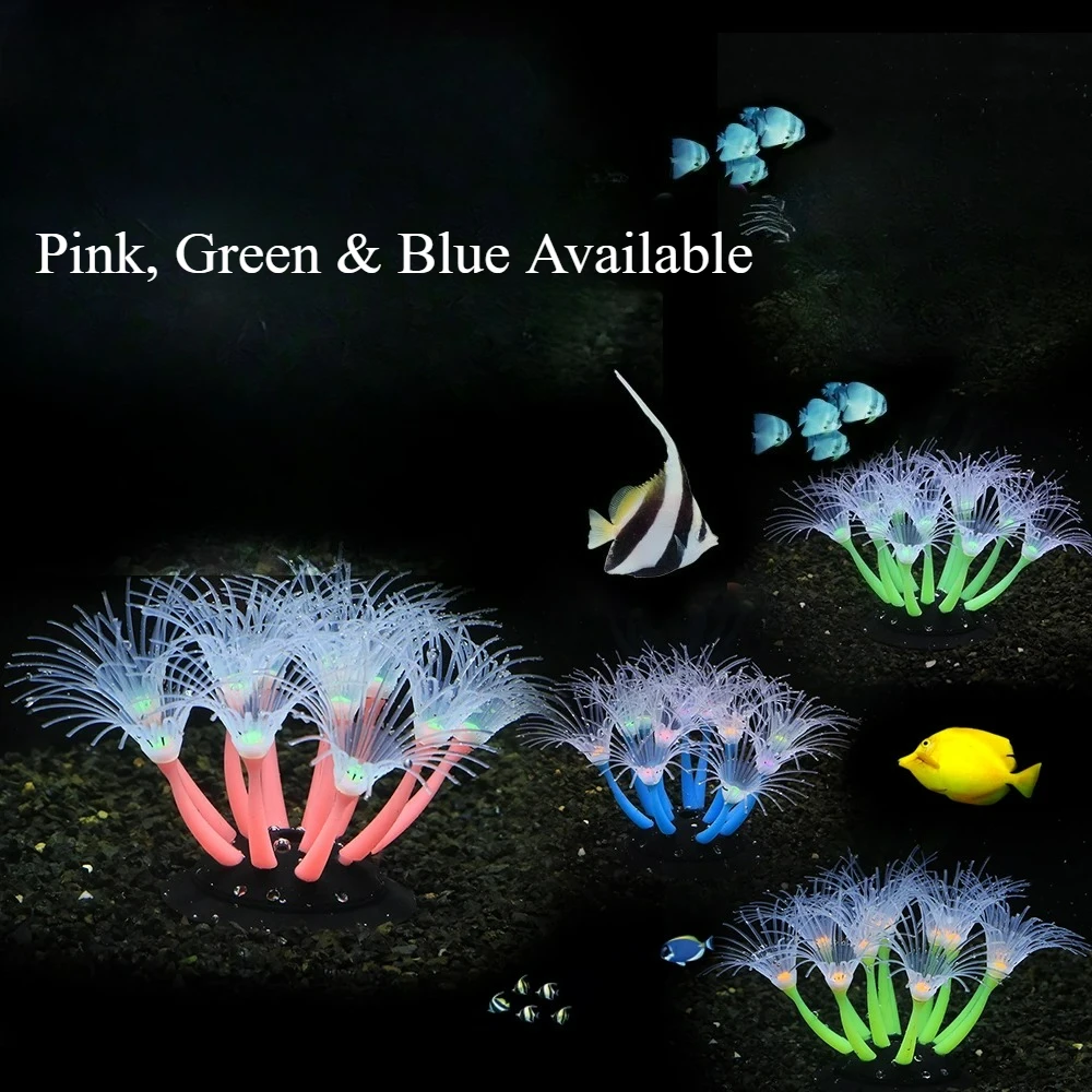 Aquarium Plant Gel - Fish-Safe Fluorescent Artificial Sunflower Coral Ornament,