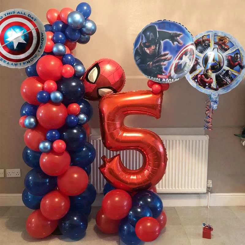 Marvel Spiderman Kids Danniversaire Balloon Hero Set Child Birthday Party Supplies Decor Baby Shower Decoration Inflatable Ball