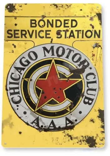 Placa de Metal AAA CHICAGO MOTOR CLUB CMC CHAPTER ELGIN NATIONAL ROAD RACE - Alumínio