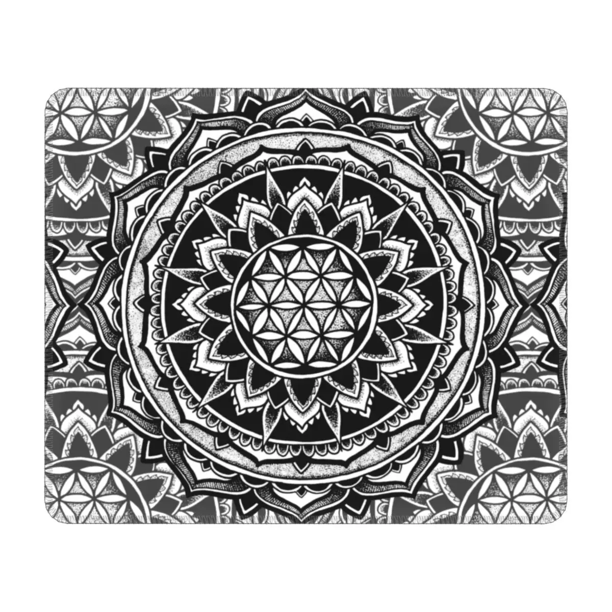 Sacred Geometry Mandala Gamer Mouse Pad Non Slip Rubber Base Mousepad Flower Of Life Office Decor Computer Laptop PC Table Mat