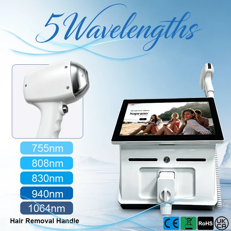 2026 Professional 5000w Soprano Diode Laser Hair Removal 4 Waves 755 940 1064 808nm CE Certificate Alexandrite Device Permanent