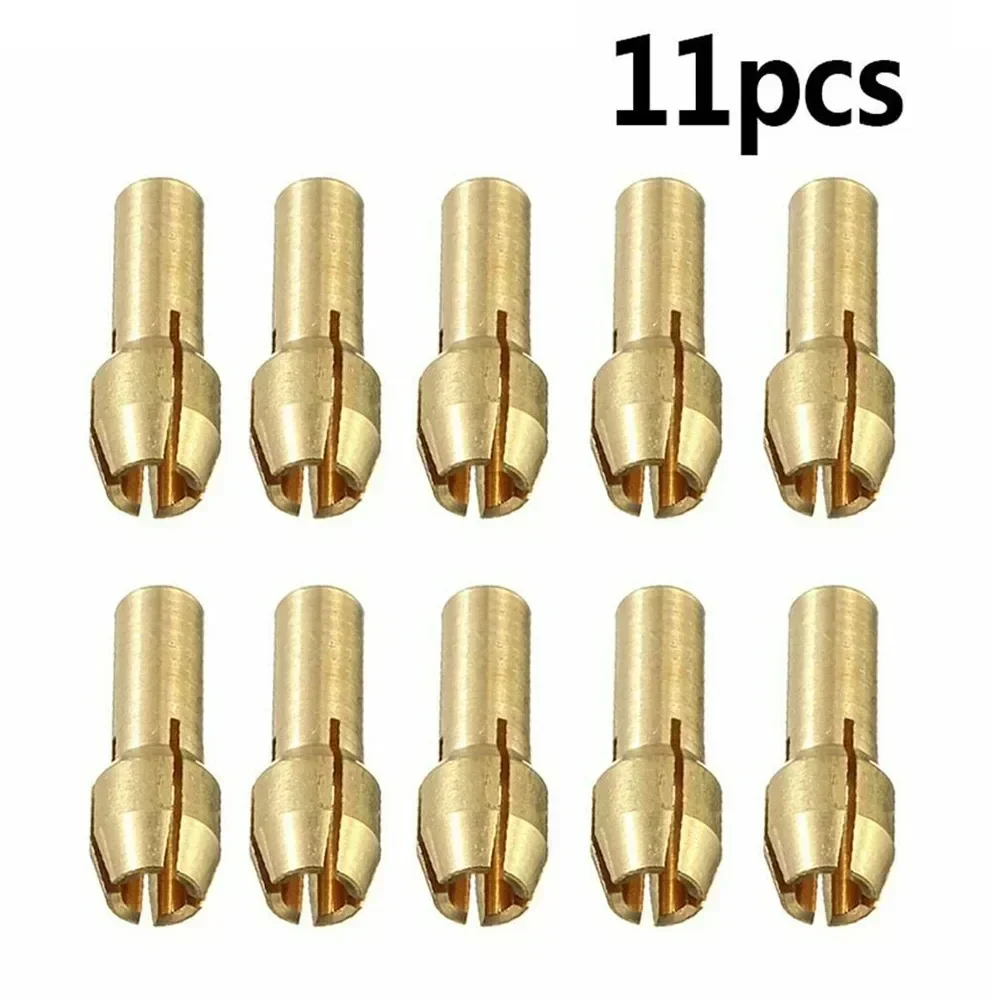 11Pcs 0.5-3.2mm Mini Drill Chuck Electric Drill Motor Shaft Fixture Brass Collet Copper Cap Axis Drill Collets