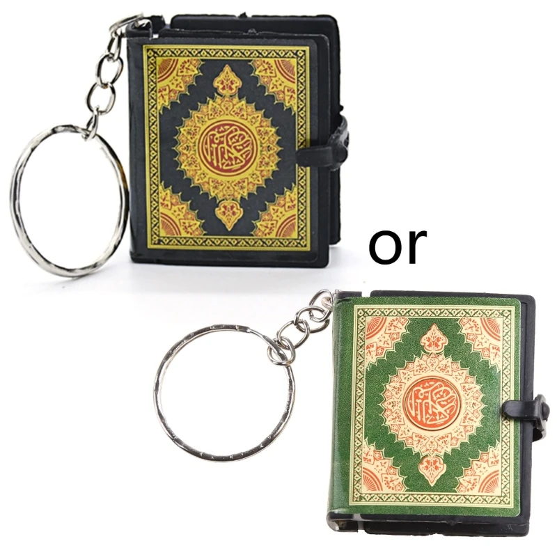 Delicate Mini Ark Quran Book Real Paper Can Read Keychain Arabic the Koran for Key Chain Decor Car for Key Ring for Back