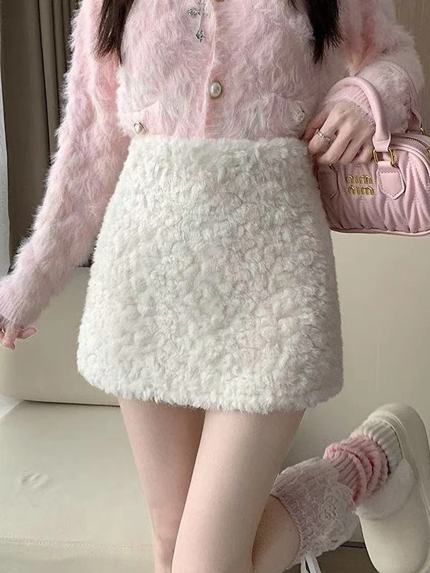 

Модная пышная короткая юбка А-силуэта для женщин: теплая, непрозрачная, милая, универсальная, с высокой талией, для подружек невесты