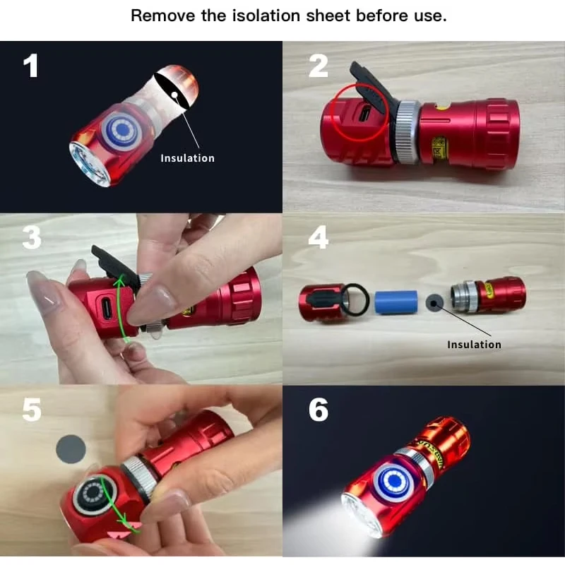 Warsun FXXF Fidget Spinner LED Flashlight Rechargeable 18350 Super Bright USB Light Waterproof Torch for Hiking Camping 900MAH view 6
