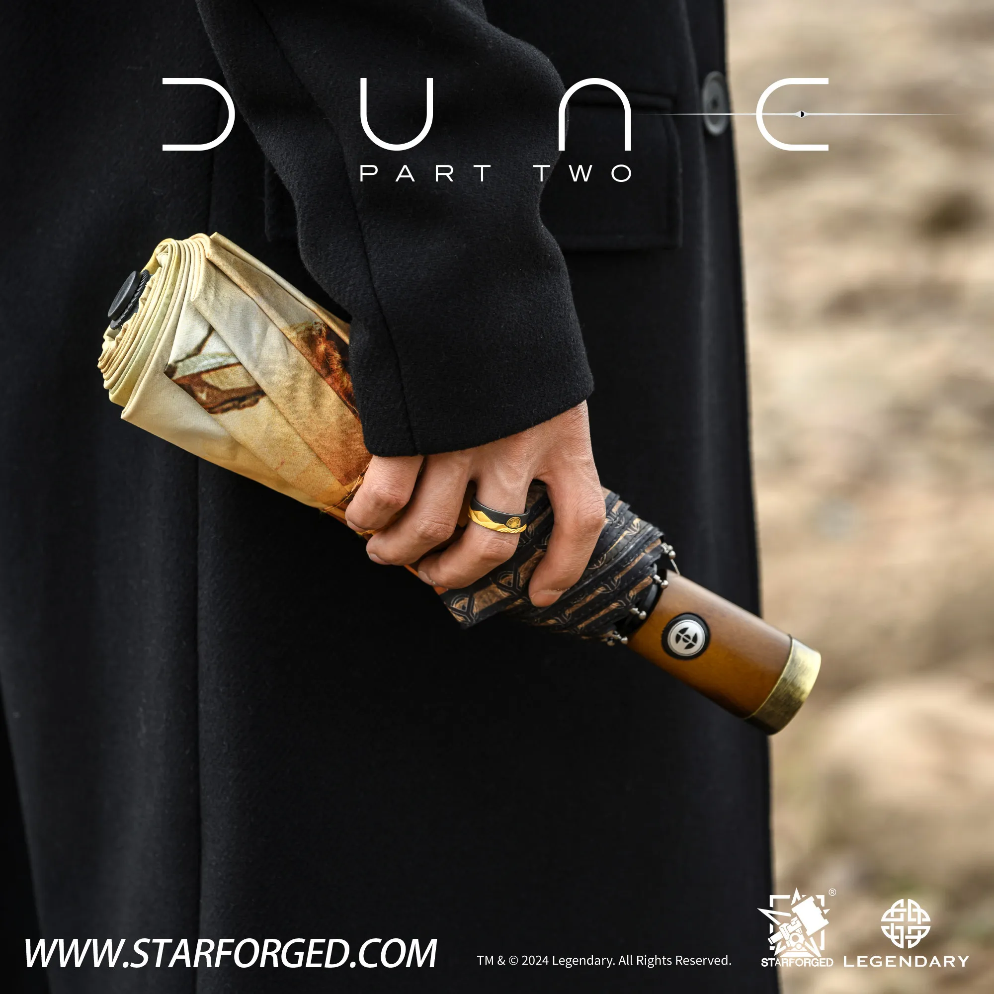 

Starforged Officially Licensed Dune Ii Movie‑Themed Merchandise Sandworm‑Pattern Umbrella Collectible Gift For Fans