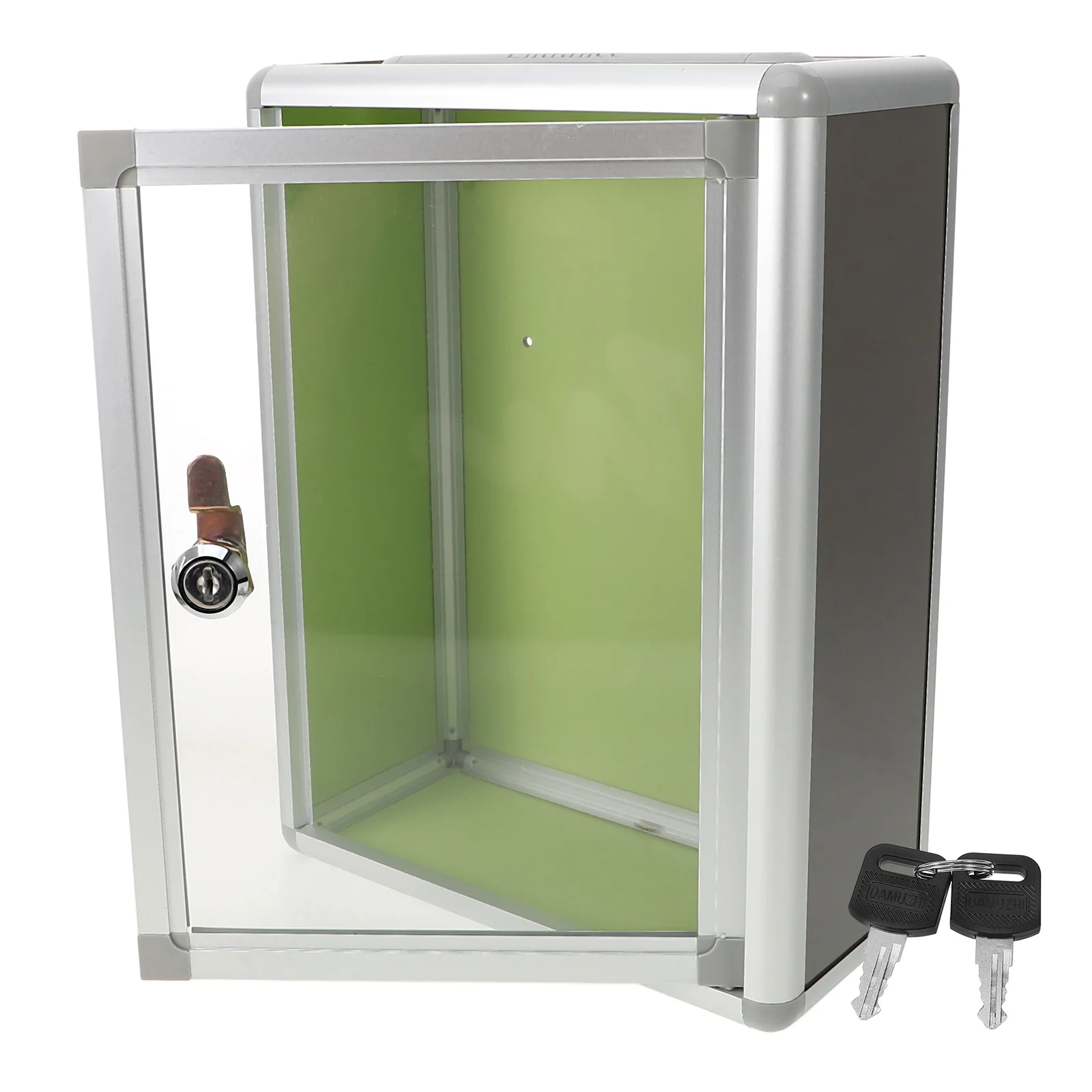 

Mailbox Wall Mount Letter Post Container Silver Aluminum Lockable Complaint Box Suggestion Collect Bin Office Mailbox Safe