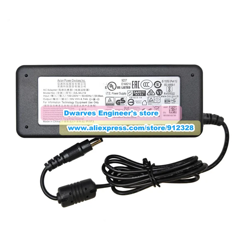 Imagem -02 - Original 19v 4.74a 90w Apd Adaptador Da-90j19 Nb-90a19 para Gnb-g5 Nas Dns 340l wd Ex4100 Dlink Pr4100 Ap2011 Led Monitor Carregador