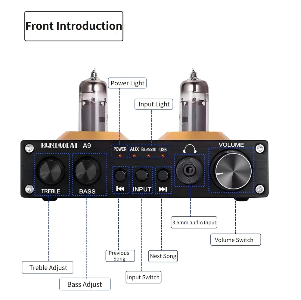 Amplificadores de pré-amplificador de tubo 6k4, pré-amplificador de tubo hifi, buffer biliar, amplificador de áudio, alto-falante, amplificador de som, home theater, karaokê, 1 canal