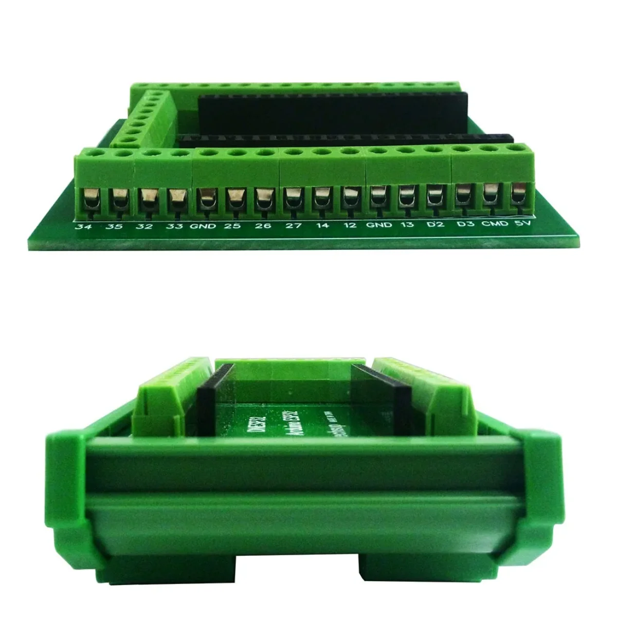 DNESP32 DIN PinBoard for ESP32 DevKitC DIN Rail Mount Screw Terminal Block Adapter Module