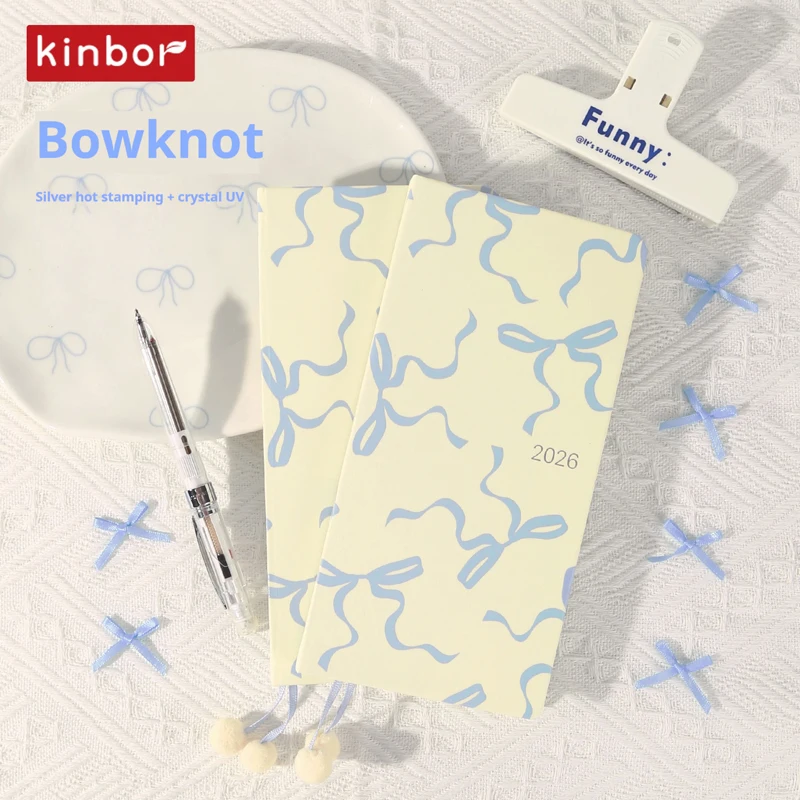 Еженедельный ежедневник Kinbor 2026, тонкая бумага на 78 г для некровати, планировщик продуктов для расписания, хитактное отслеживание, список дел