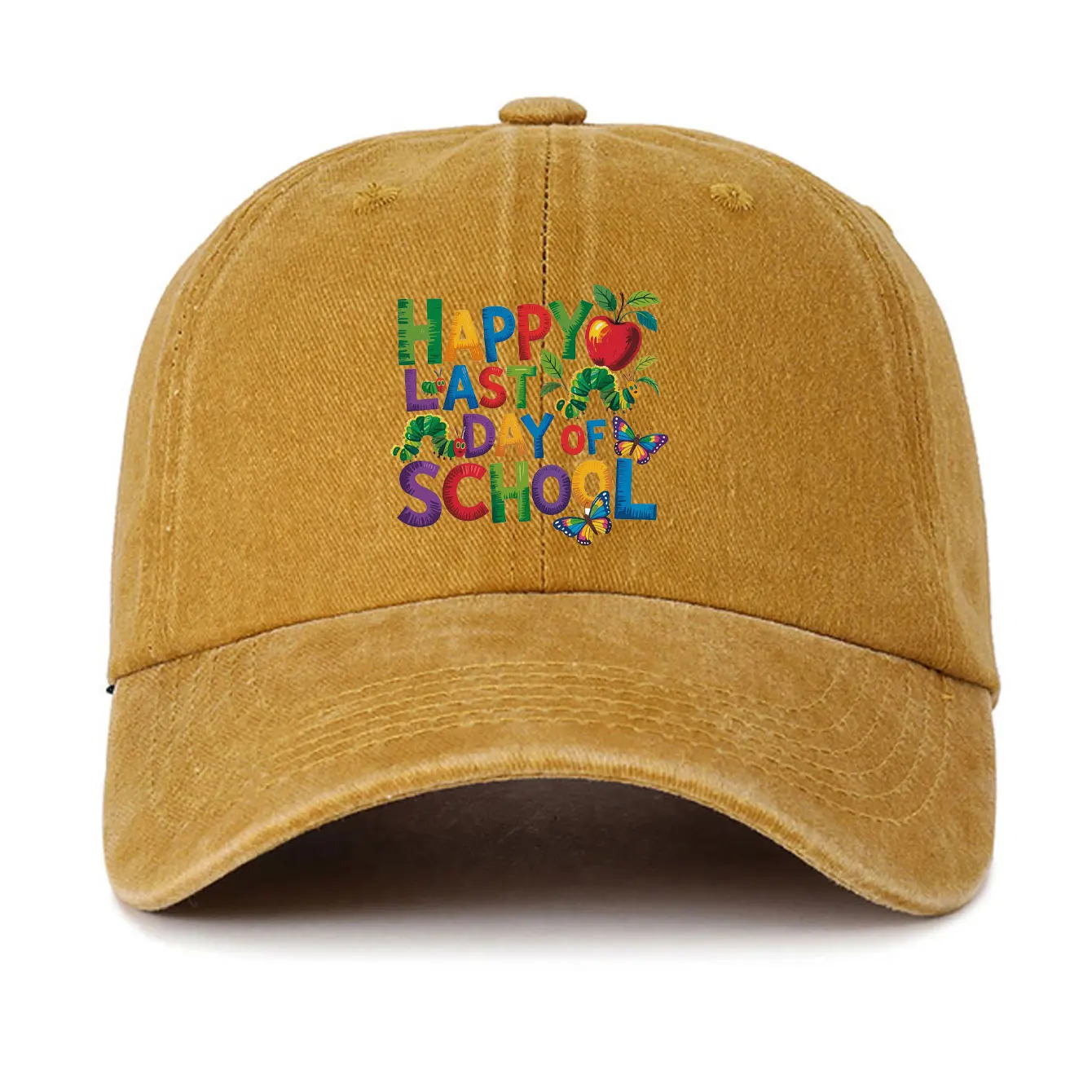 كاتربيلر جائع جدًا إجراء قليلاً كل يوم يضيف ما يصل إلى نتائج كبيرة قبعة جرافيك امرأة رجل الصيف الكرتون قبعة بيسبول