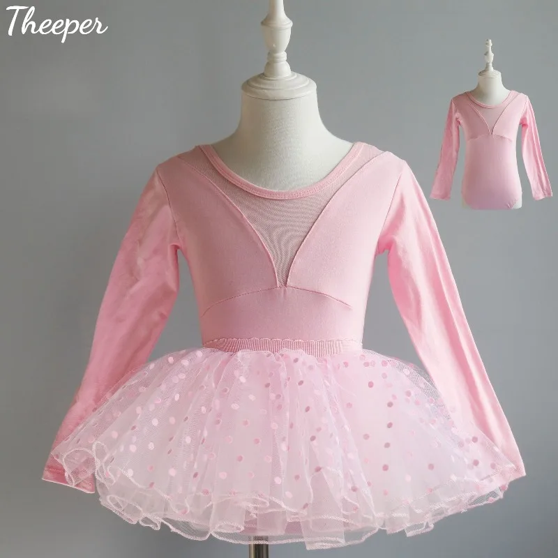 Ballet Leotard Long Sleeve Dance Jumpsuit Combed Cotton Dance Outfit Professional Training Costume Exam Class Wear Soft Bodysuit