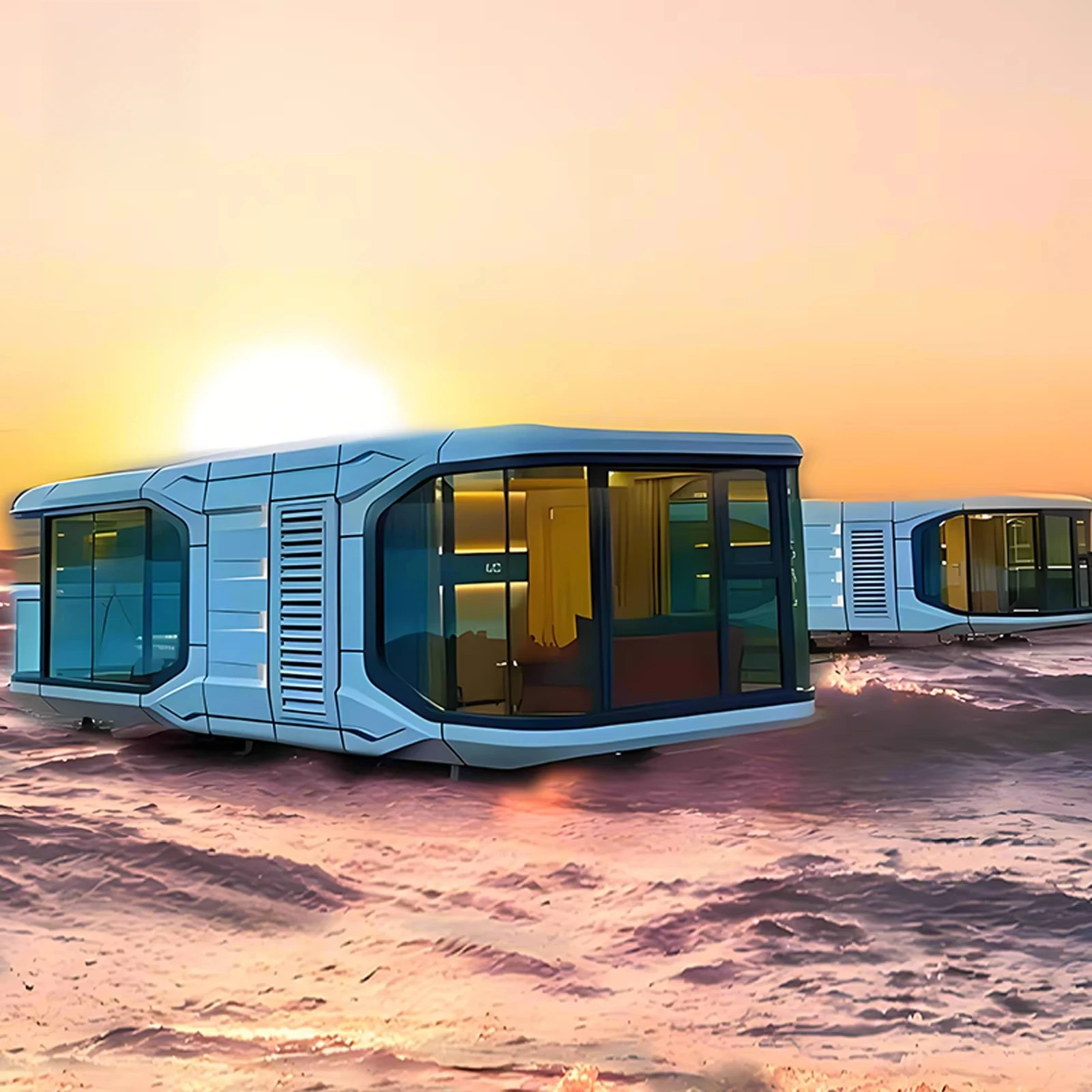 

Outdoor Prefab Hotel Movable Tiny Luxury Pod Modular Futuristic Space Homes Foldable Bubble House