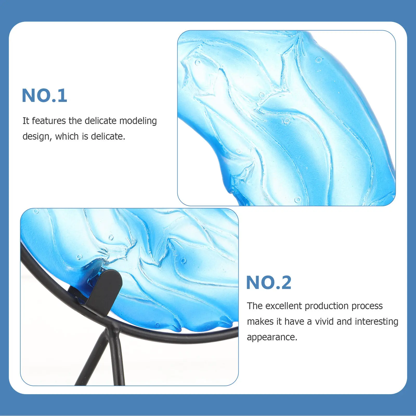 

Wave Sculpture in Resin Ocean Style Desktop Decoration for Home Office Small Space Accent Modern Statue with Stand for Desk