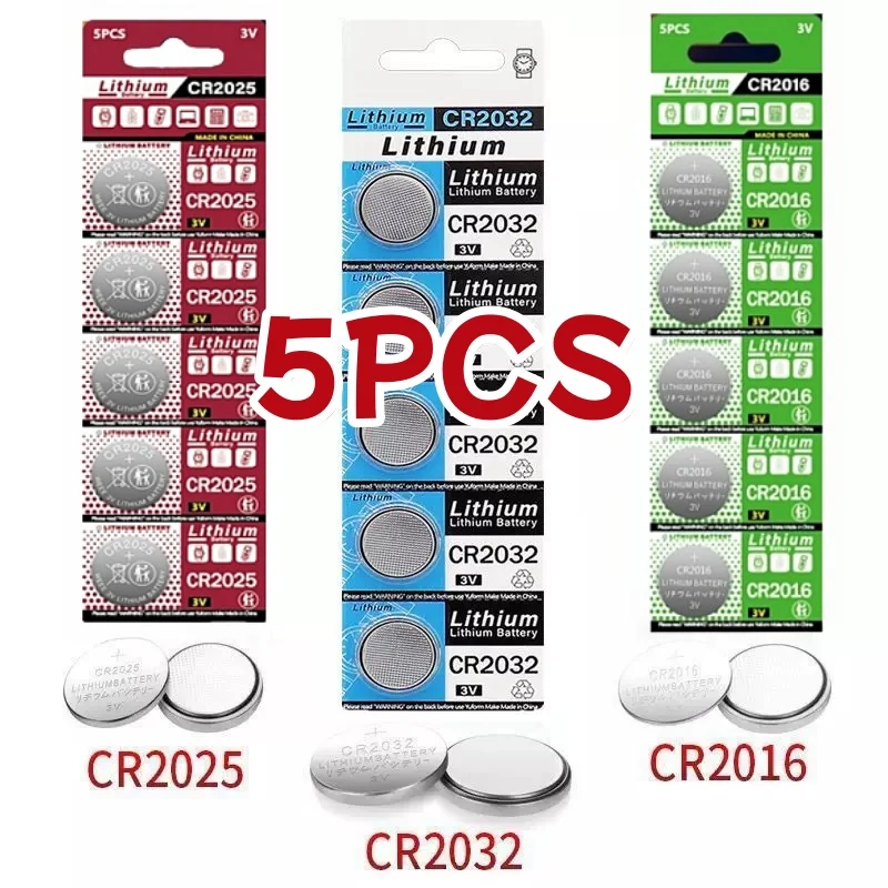 5pcs Original CR2032 3V Lithium Battery cr2025 battery CR2450 CR2016 CR1632 CR 2032 pilas For Button Coins Cell watch batteries