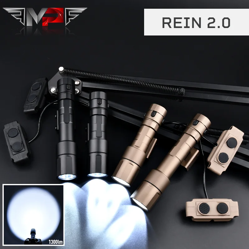 

WADSN REIN 2.0 tactical flashlights LED white light Weapon airsoft accessories With With Dual Switch Weapon Metal Lamp