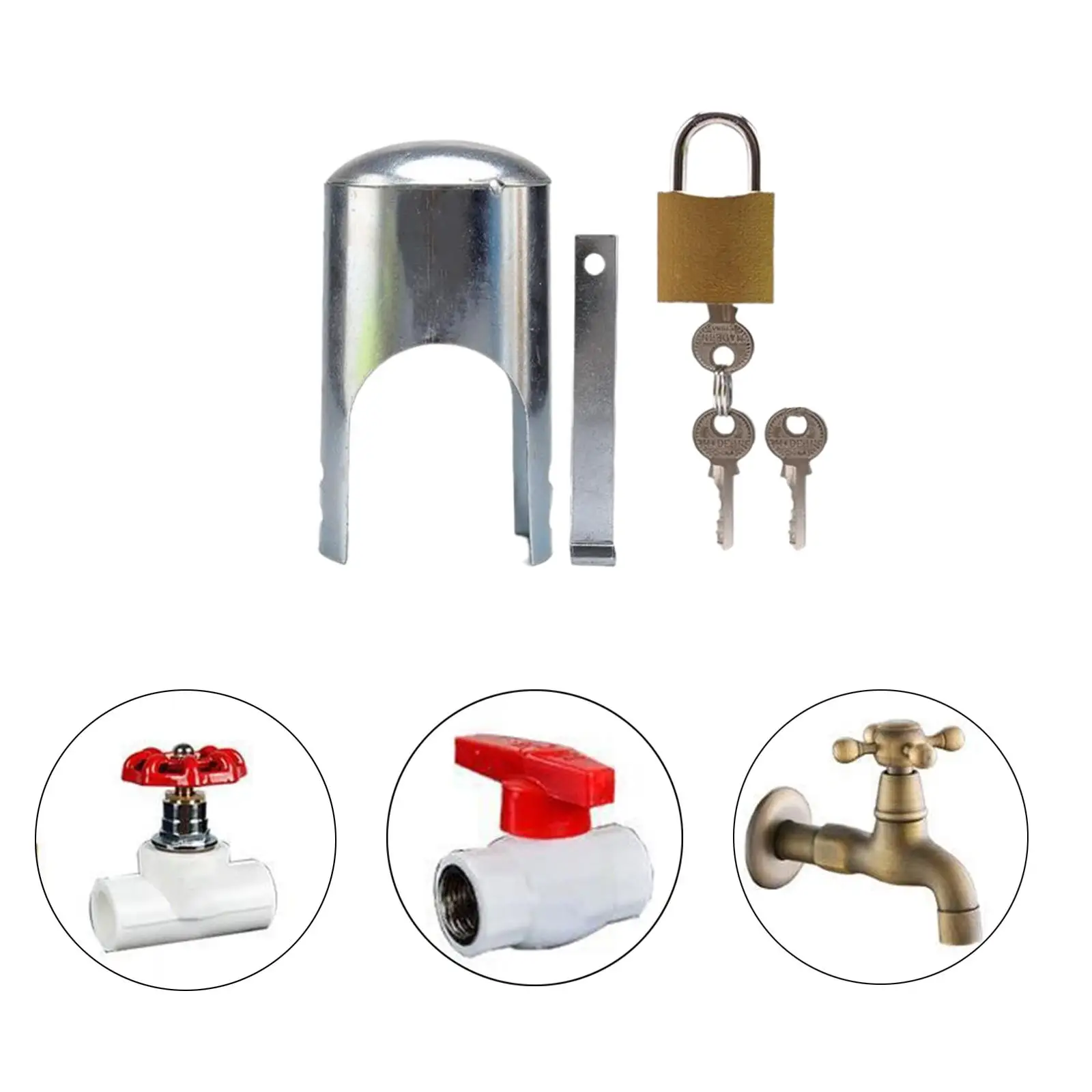 Water Spigot Locking Device with Keys, Outdoor Faucet Security Padlock for School and Yard