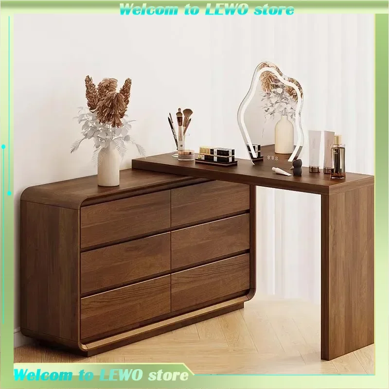 

Bedroom Storage Dressing Table Drawer Wavy Wood Mobile Dressing Table Nordic Luxury Penteadeiras De Maquiagem Room Furniture