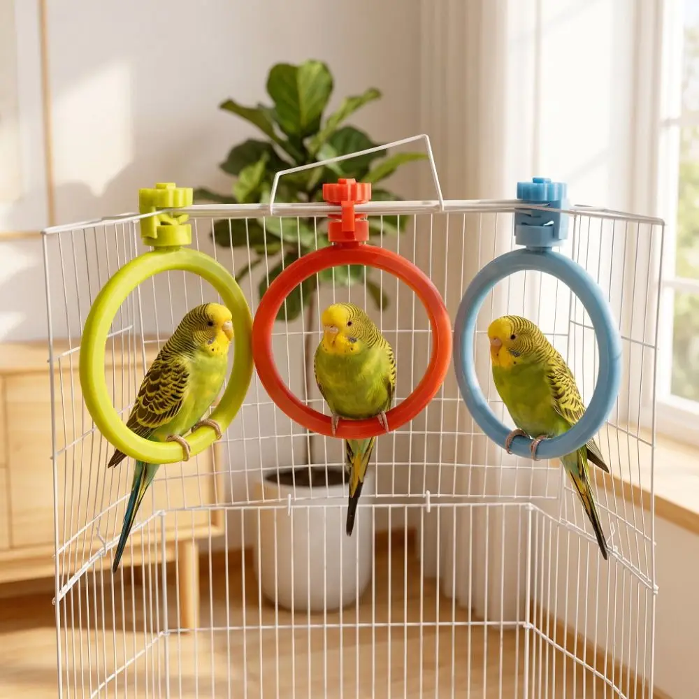 Sturdy Round Rotary Bird Perch Comfortable Grip Quiet Parrot Play Rack Detachable Easy Assemble Rotating Bird Stand Cockatoos