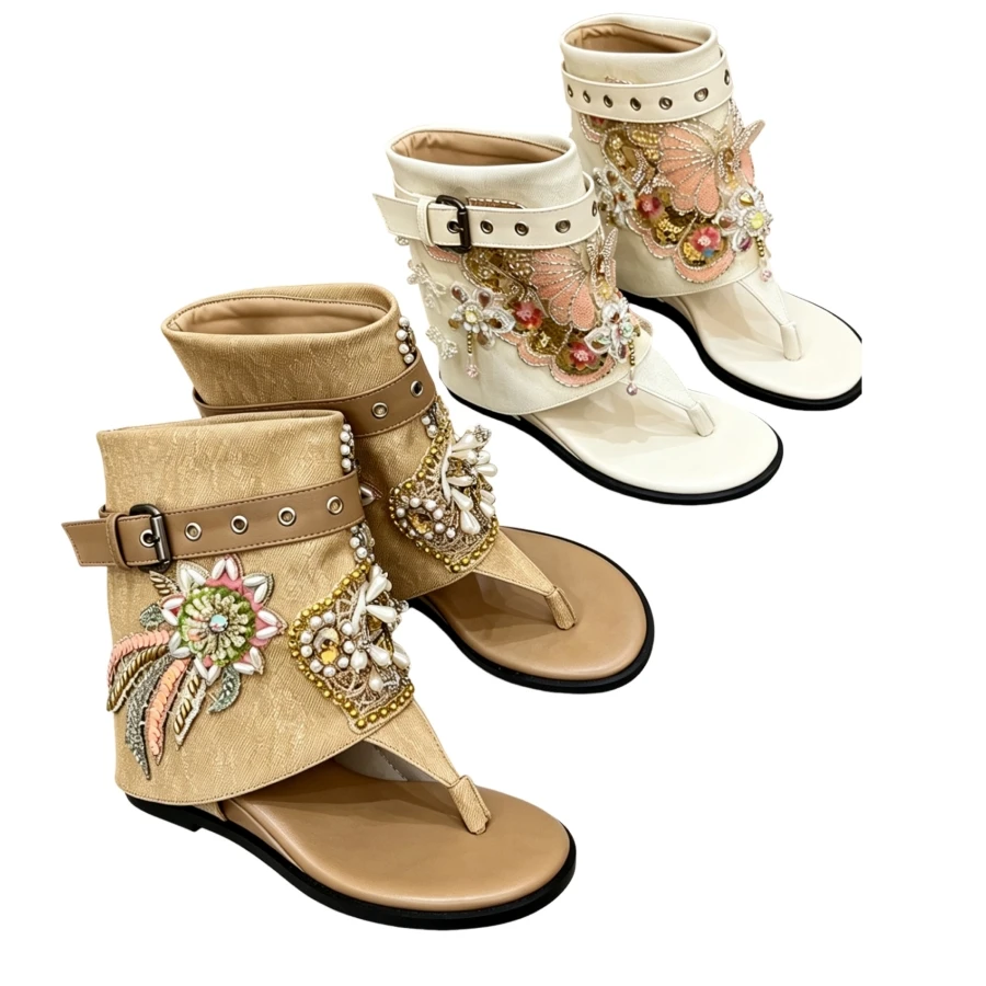 Women Flat Sandals – Summer Casual Shoes with Slip-Resistant Sole and Breathable Design Perfect for Beach and Outdoor BF0503