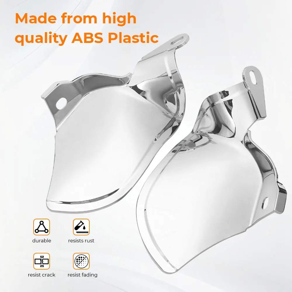 Abs Shield Heat Deflectors Fit For Harley Fxbr/S 117/114 Flde Fxfb/S Flfb/S Flhc/S Fxlr/S/T Flsl Flsb Fxst Fxbb 2018-2026 Chrome view 2