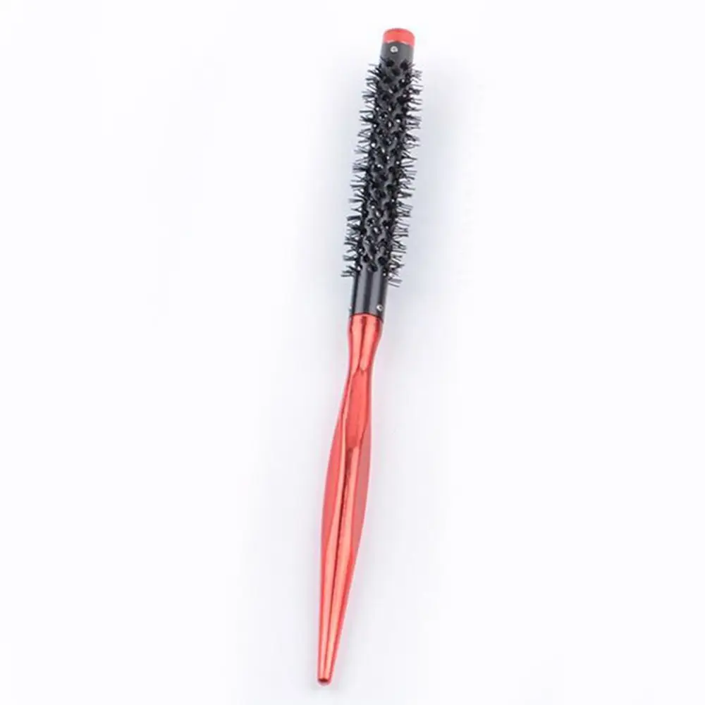 

with Smooth Handle Small Curling Brush Styling Hair Brush Mini Quiff Roller Travel Round Brush Portable Nylon Bristles