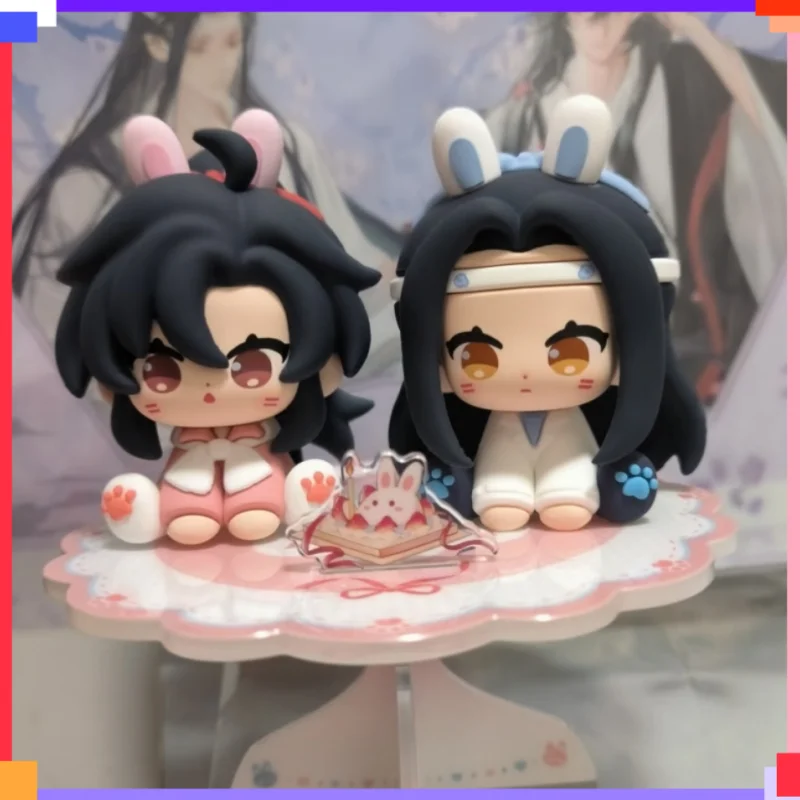 Mo dao zu shi anime figura de ação pvc wei wuxian lan wangji dos desenhos animados mdzs ornamento feliz aniversário série estatueta colecionável brinquedo