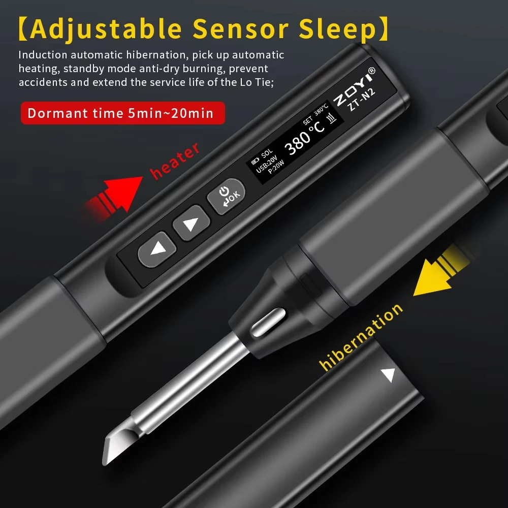 ZOYI ZT-n1 96W Smart Soldering Iron Constant Temperature Welding Pen Electrician Portable High Power Welding Tool for Repair