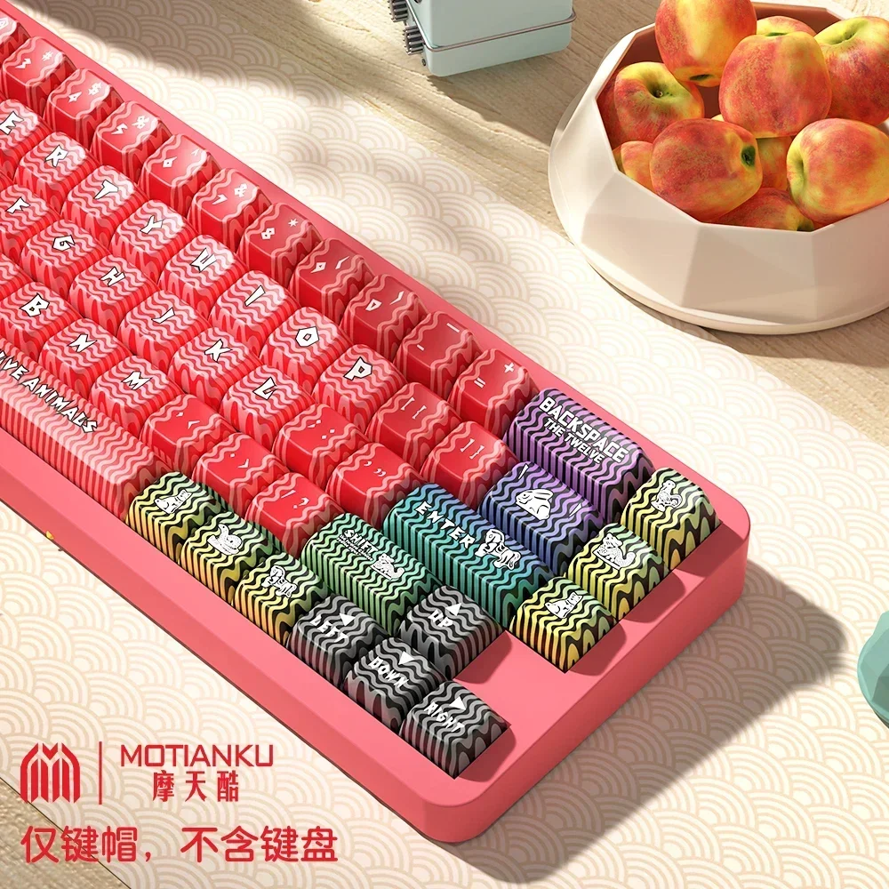 Chinese Zodiac Keycap Mechanical Keyboard Keycaps 158 Key PBT Sublimation MDA Cherry Height  Customize PC Gamer originate Gifts