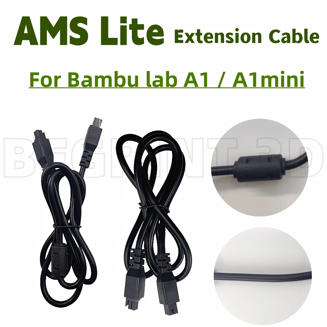For Bambu lab A1/A1mini 3D Printer AMS Lite 1M 4-pin Extension Cable With Magnetic ring for bambulab A1 A1mini AMS Update parts