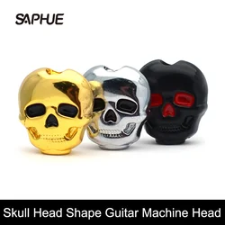 6pcs Plastic Skull Head Shape Guitar Tuning Peg Tuner Machine Head Replacement Button knob Handle Black/Chrome/Gold