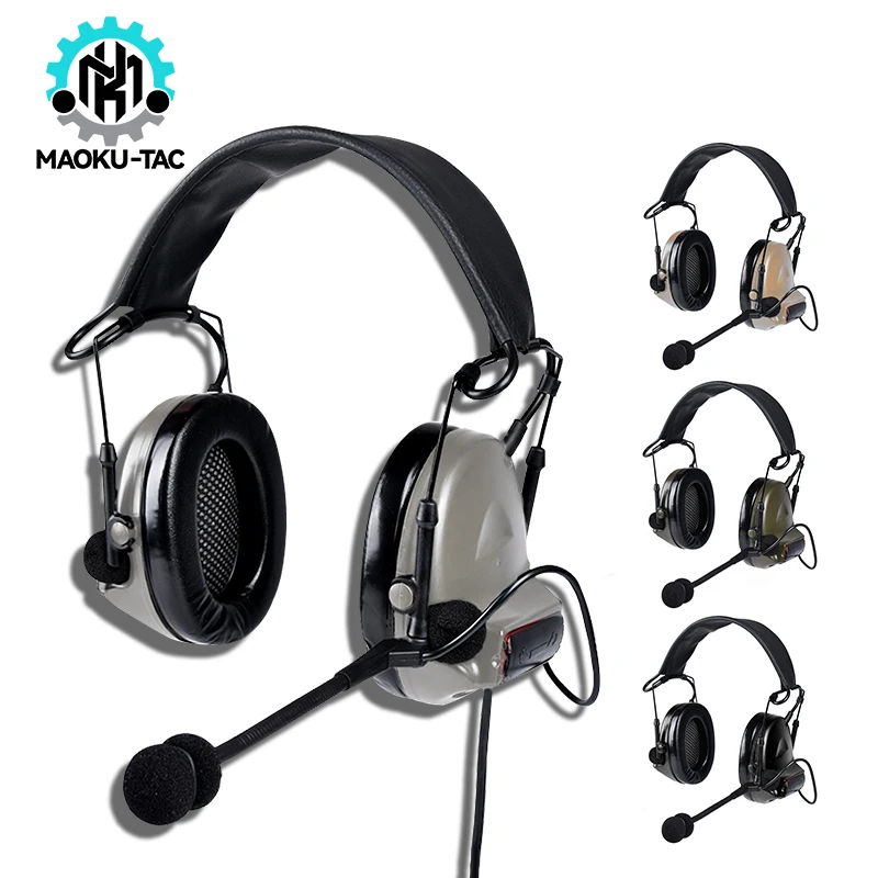 Taktis COMTAC 《 C2 Headset Anti Kebisingan Helm Usang Interkom Luar Ruangan Komunikasi Noise Reduction Earphone dengan Mikrofon