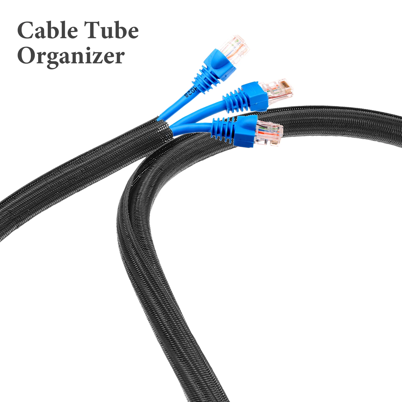 

Multi-Pack Braided Cable Organizer Wire Loom Chew Resistant Protectors For Cables Cable Management Tube Cord Hider Wire Sleeve