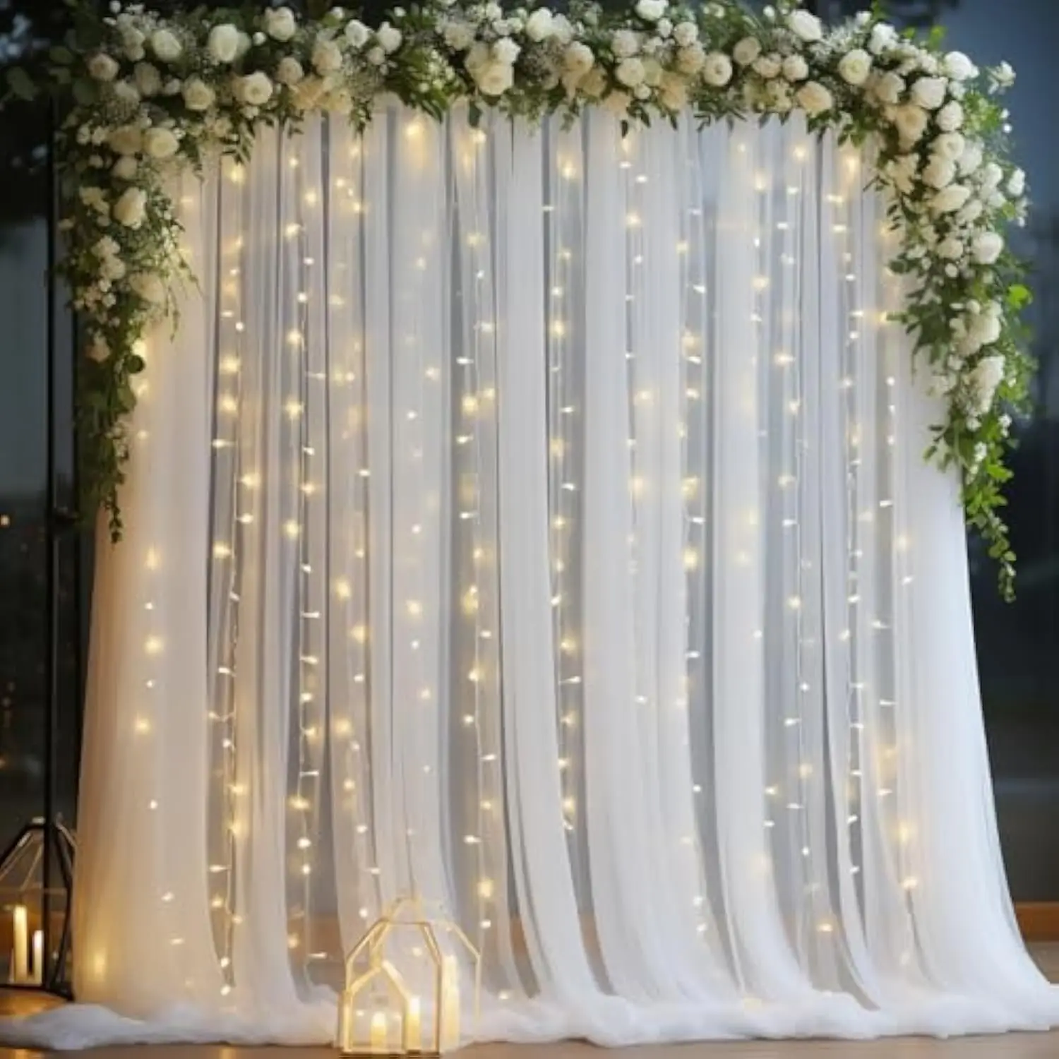 1 Set/2 Pieces - Tulle Backdrop Curtains, Sheer Backdrop Curtains for Birthday Party Wedding Spring Party, Photography Backdrop