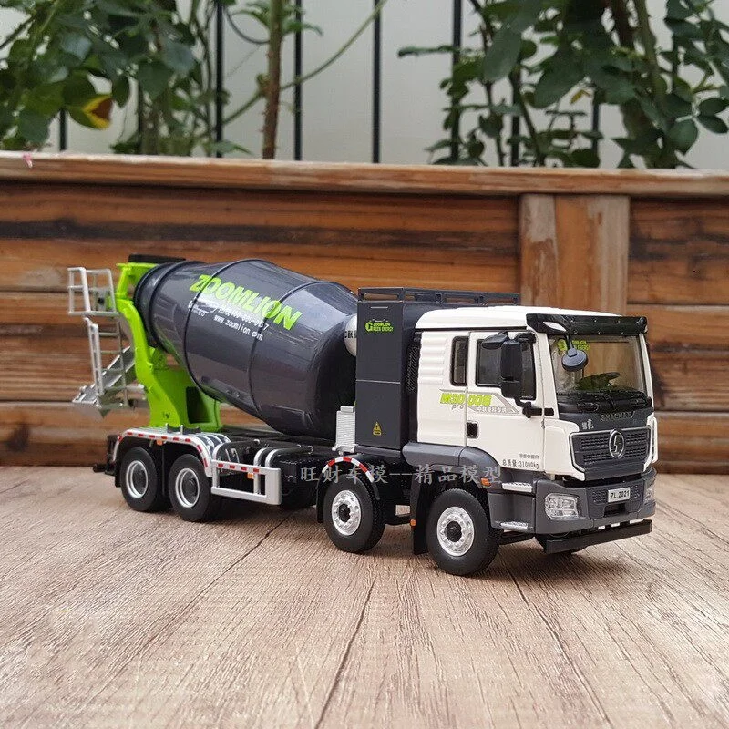 Modelo Diecast Escala 1:38: Caminhão Betoneira Zoomlion de Nova Energia, Trator SHACMAN DELONG M3000, Máquinas de Engenharia, Modelo em Liga