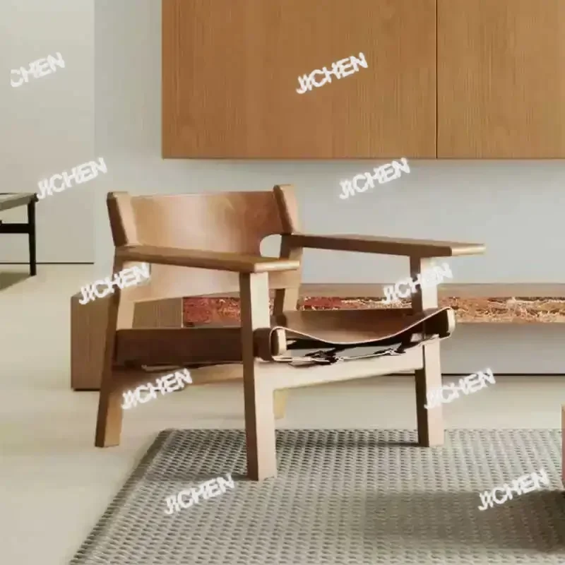 

JTC HSLightweight Bedroom Armchair Chair Leather Comfort Chaise Lounge Furniture Living Room Adult Relax Nordic