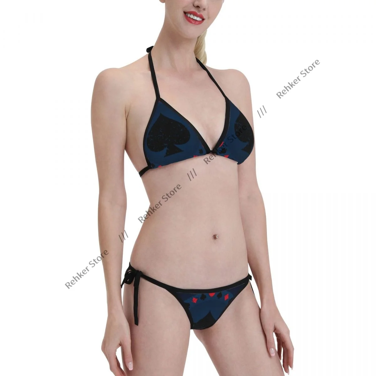 

Bikini Set Swimwear Women Swimsuit Sexy Push Up Swimming Bathing Suit Poker Illustration Beachwear Summer Brazilian
