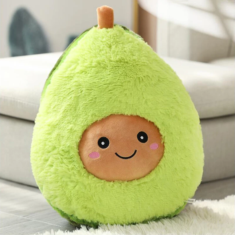 Juguetes de peluche de aguacate sonriente, muñecos rellenos, sofá suave, cojín de plantas, almohada de fruta de dibujos animados, cojín suave, regalos para niños