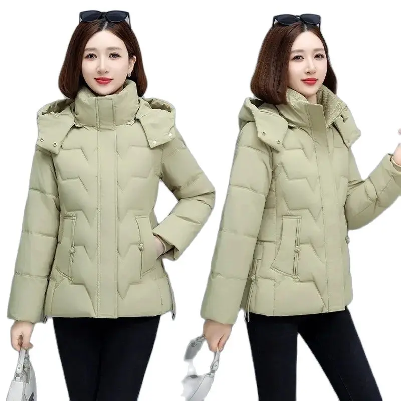 Winter Coat Women\'s SShort Cotton-padded Clothes Fashion Western Style Down Cotton-padded Jacket Mother Warm Casual Coat Tide.