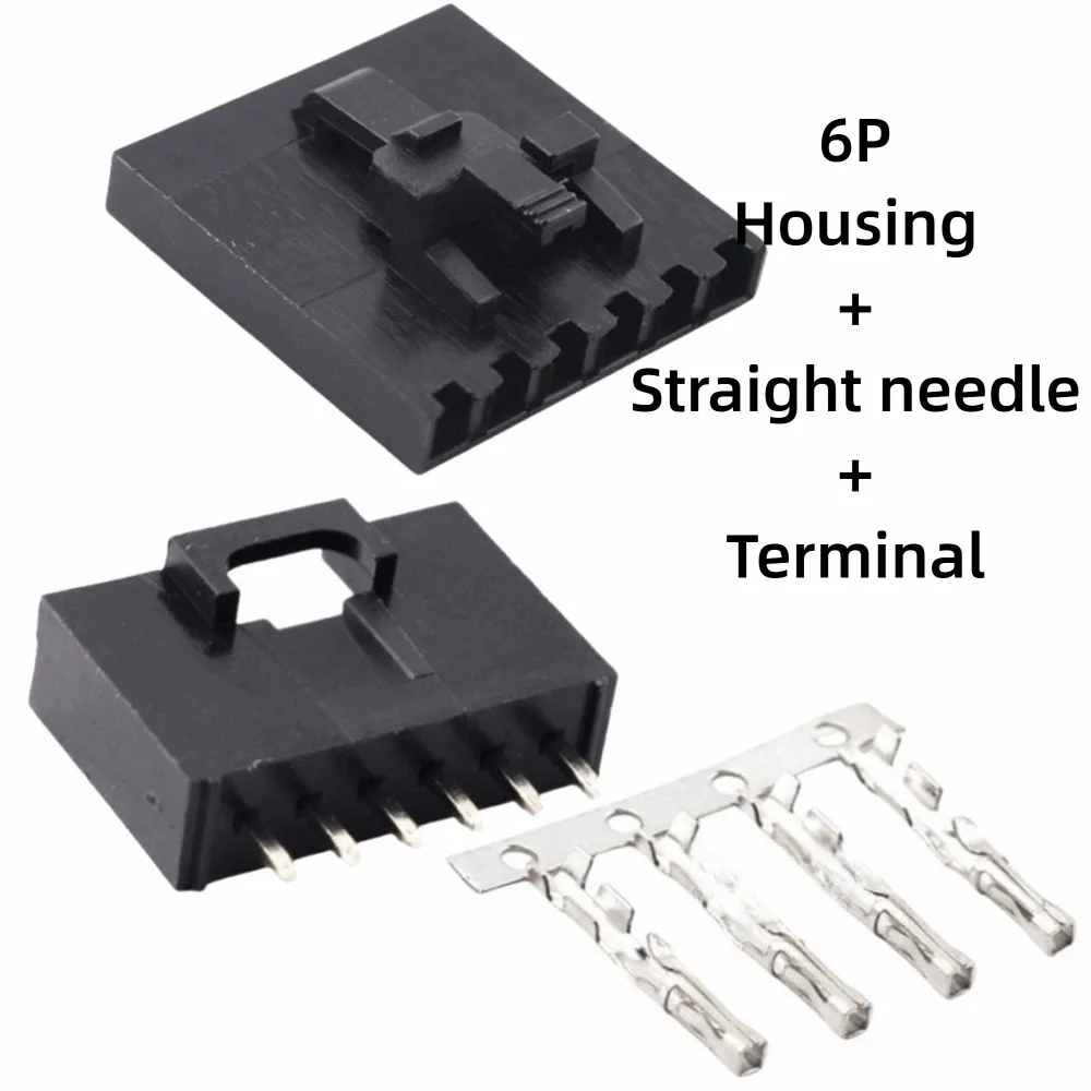 5Sets Single Row Dupont Connector Kit With Buckle Straight Pin Crimp Terminal Right Angle Good Conductivity Pin Header Housing