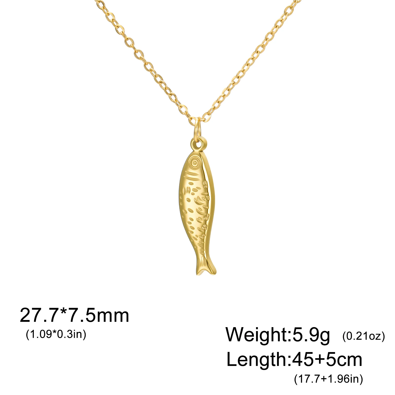 COOLTIME Modische Fisch-Anhänger-Halskette für Damen, Edelstahl, verstellbarer Schmuck, perfekt für Alltag, Geschenke und Termine – Detail 13