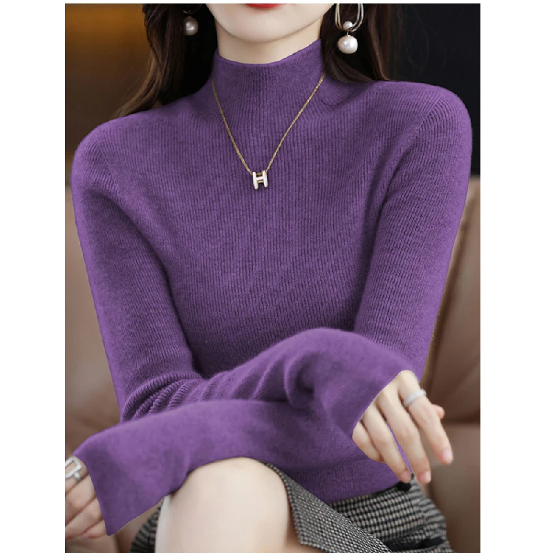 

Вязаный свитер Daling Town Guangzhou antou, модная женская верхняя одежда, новый длинный свитер с высоким воротником, осень-зима