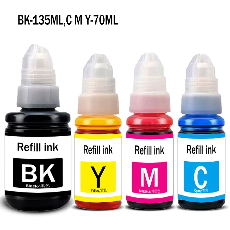 Tinta Corante de Recarga GI190 GI290 GI490 GI590 GI690 GI790 GI890 GI990 para Canon G1000 G1100 G1400 G2000 G2100 G2002 G2400 G3000 G4000